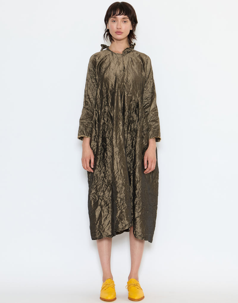 Bronze Silk Operaio Bianco Lavato Dress