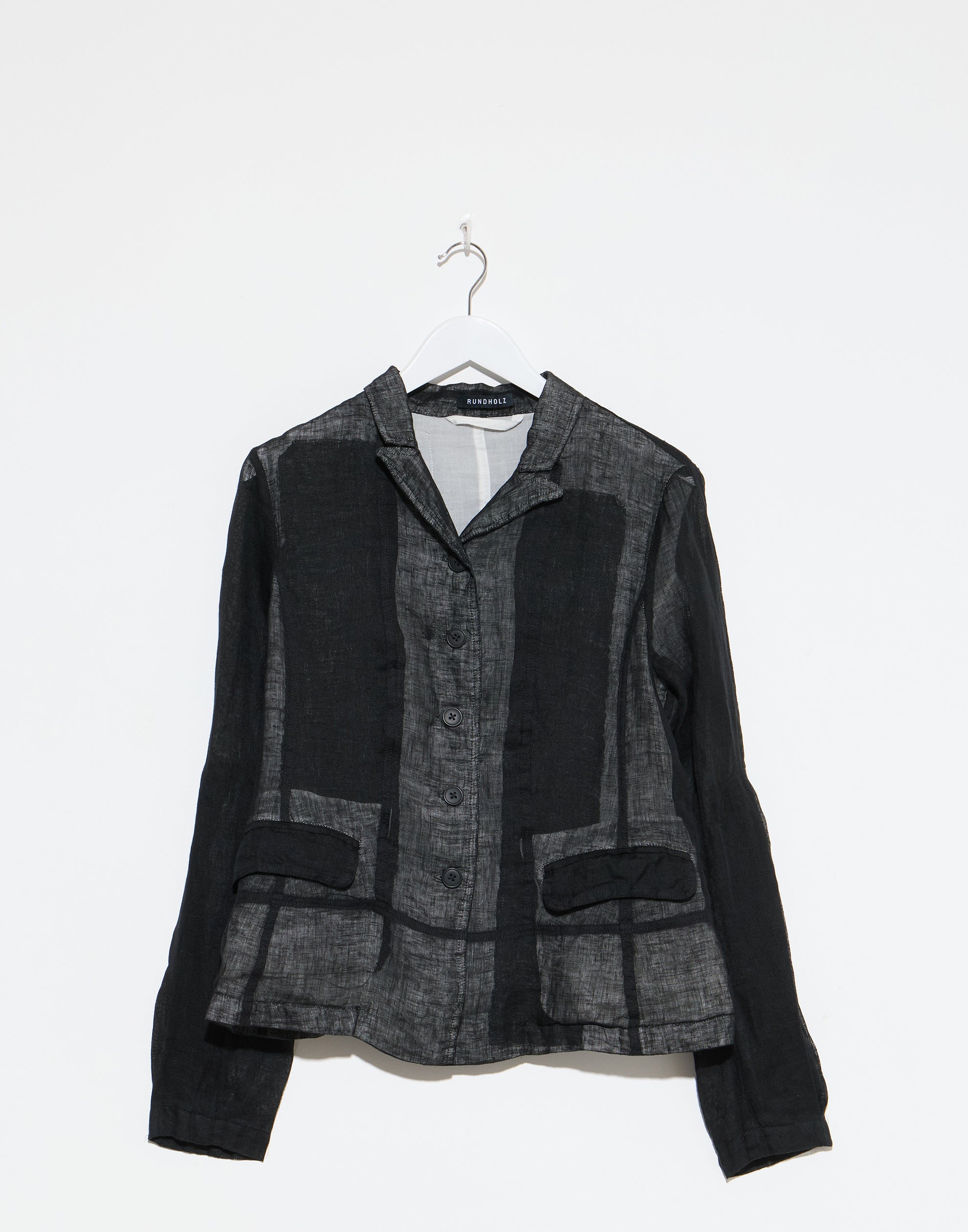 Black Patch Linen Jacket