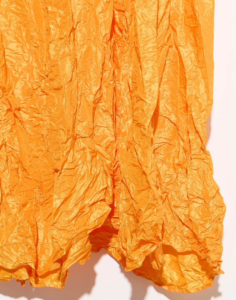 Yellow Silk Spicchi Collo Lavato Dress