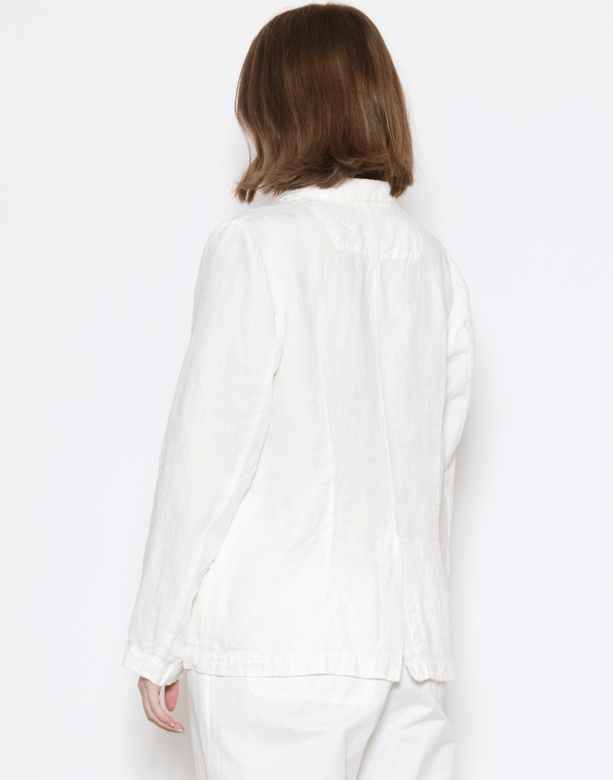 Optic White Linen Denim Lijian Jacket