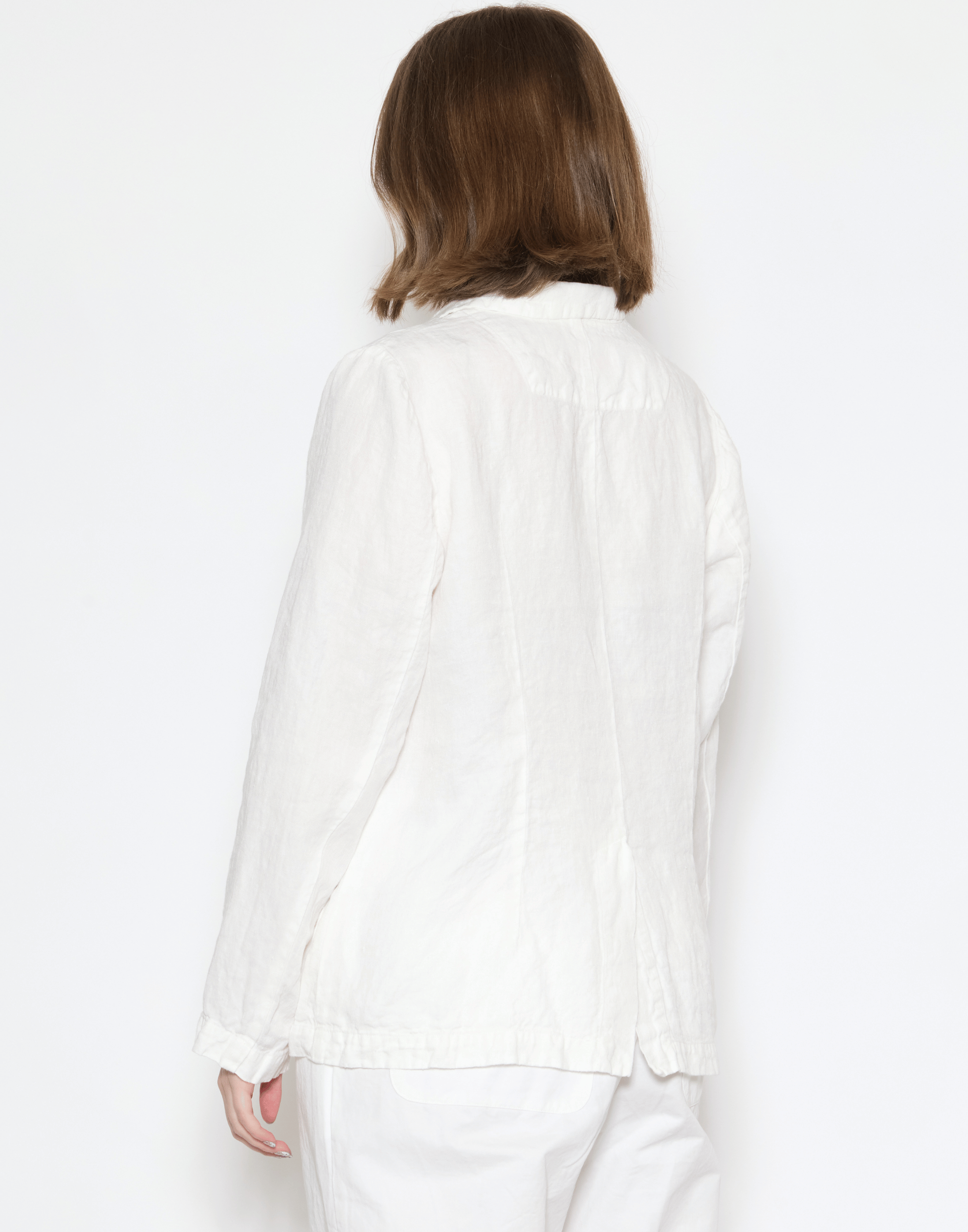 Optic White Linen Denim Lijian Jacket