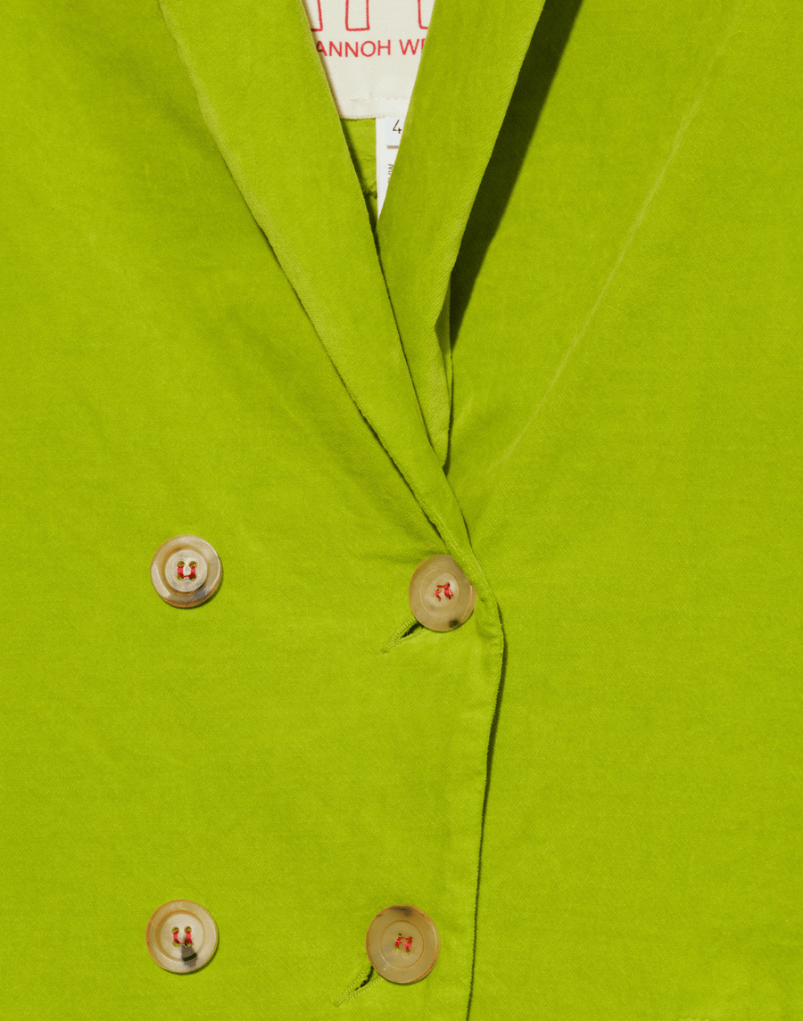 Chartreuse Cotton Velvet Mathilde Coat