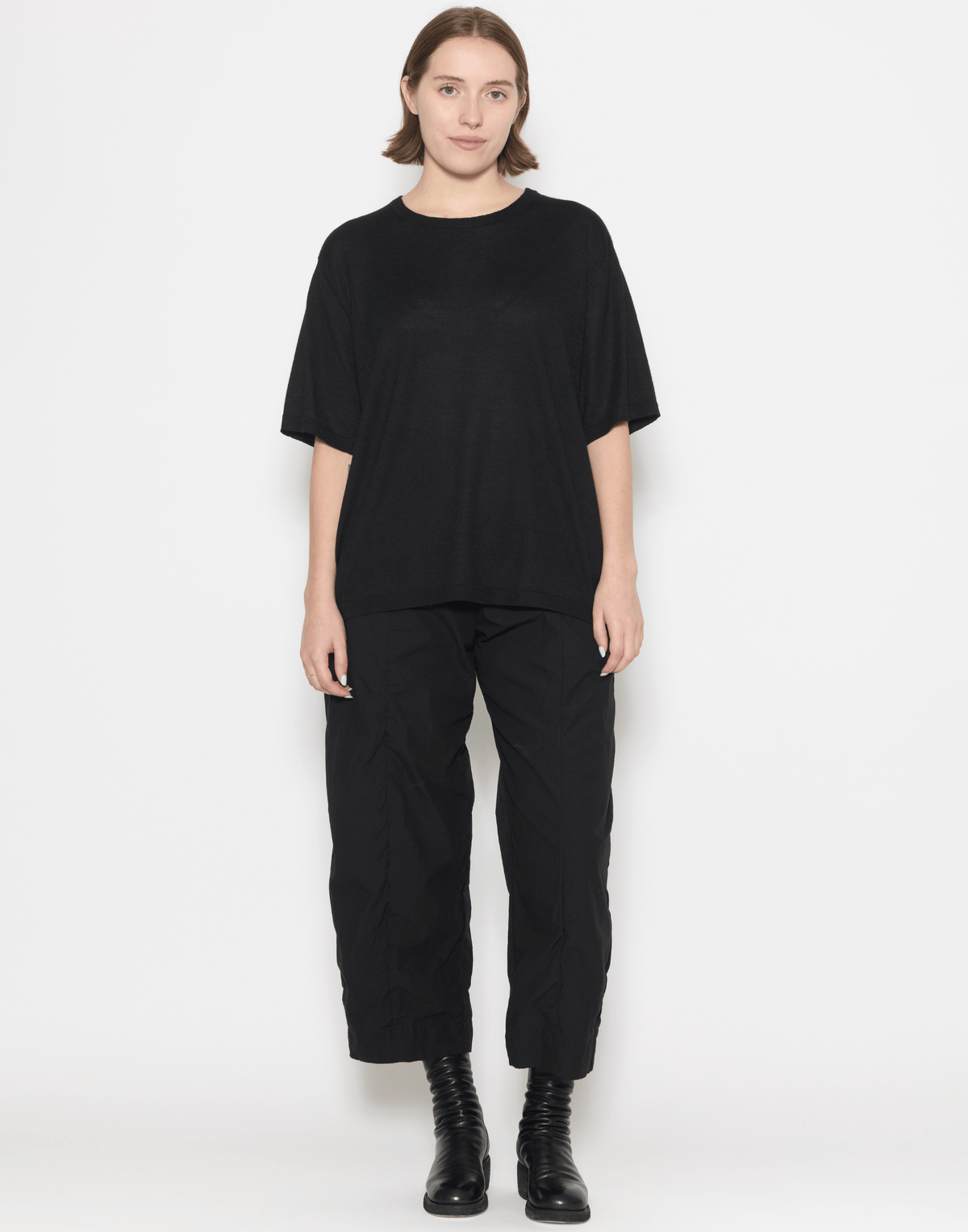 Black Cashmere & Silk Sen Knitted T-Shirt