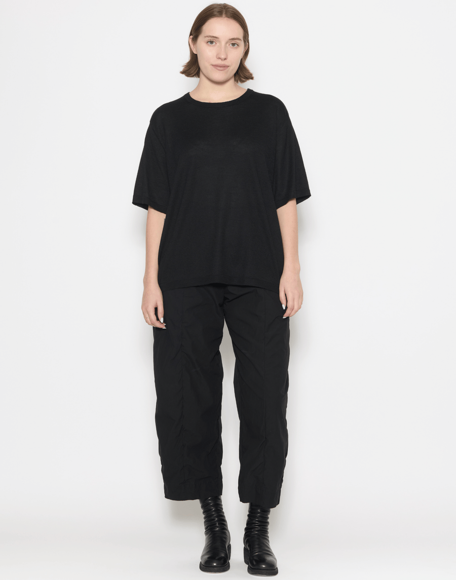 Black Cashmere & Silk Sen Knitted T-Shirt