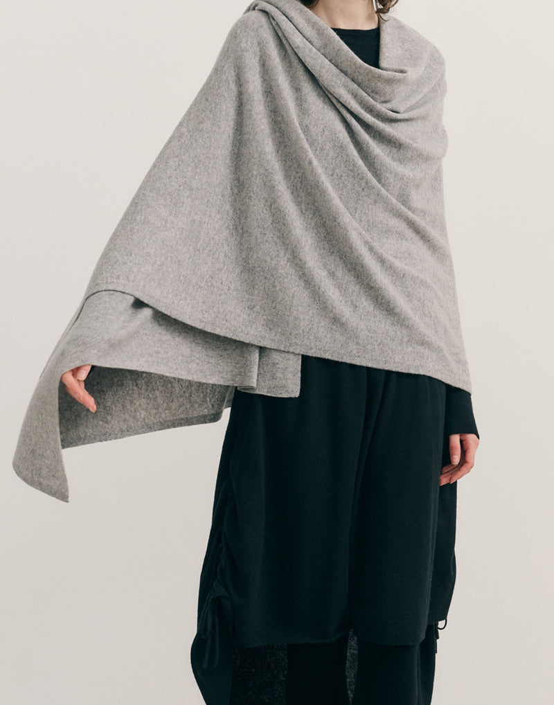 Steel Grey Cashmere Oversized Travel Wrap