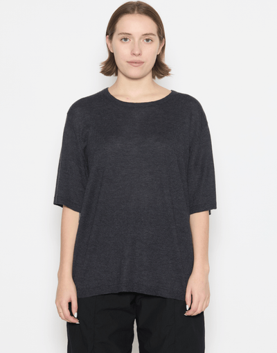 Graphite Cashmere & Silk Sen Knitted T-Shirt