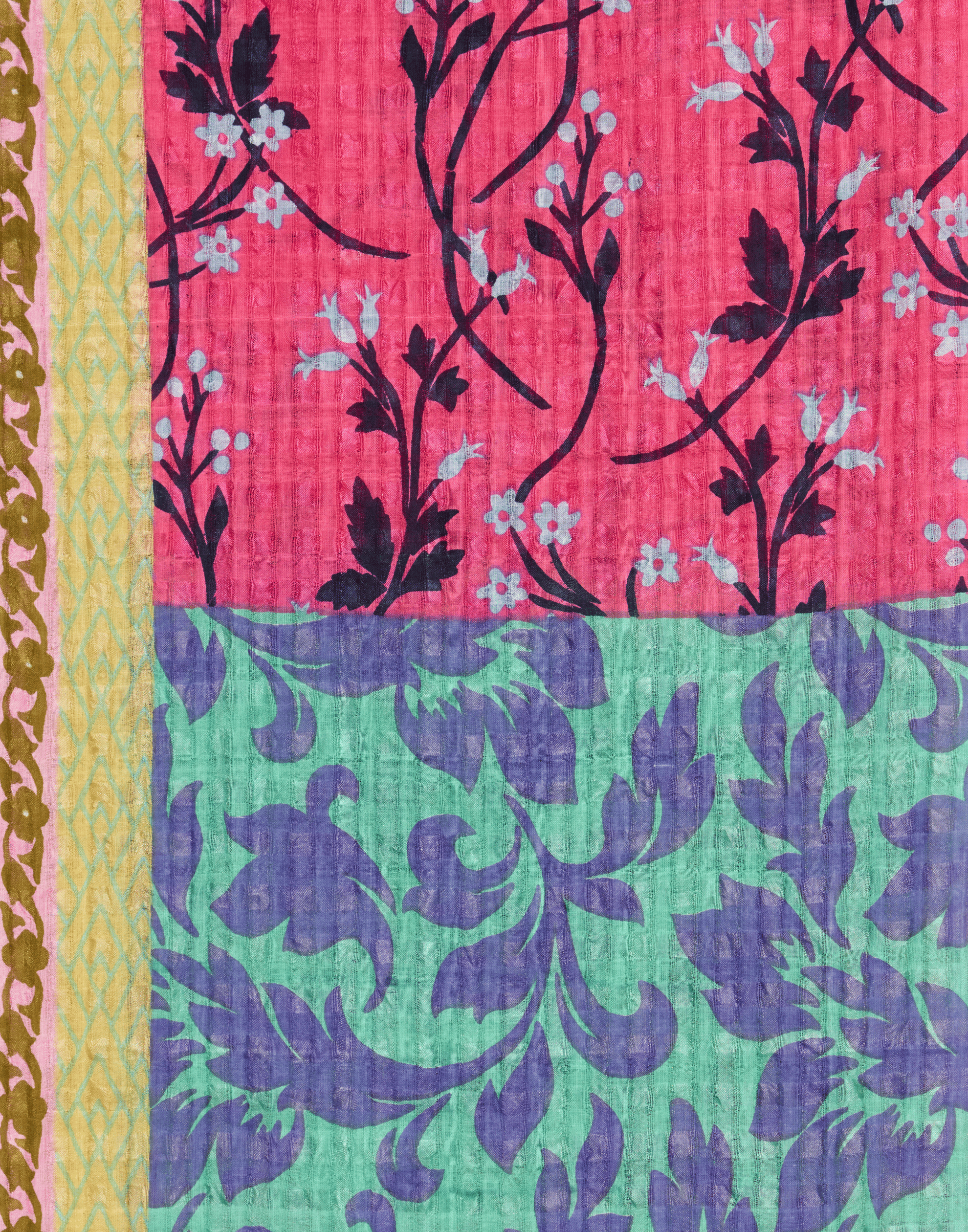 Fuchsia Floral Cotton & Silk Scarf