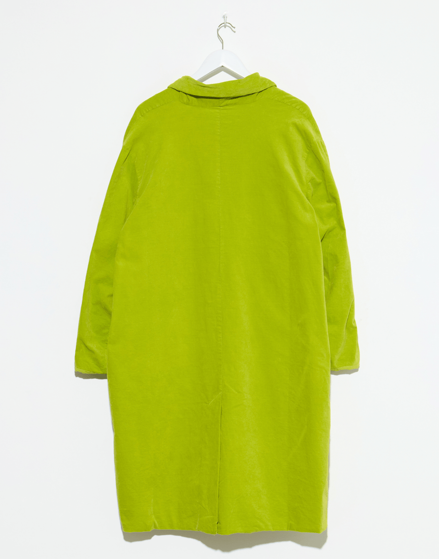 Chartreuse Cotton Velvet Mathilde Coat