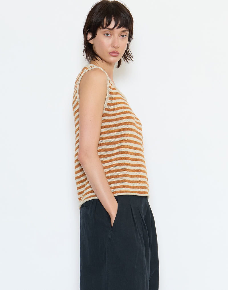 Butterscotch Linen & Cotton Knit Vest