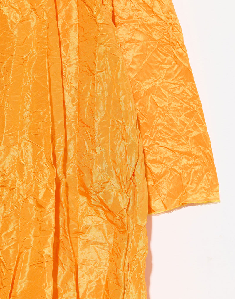 Yellow Silk Spicchi Collo Lavato Dress