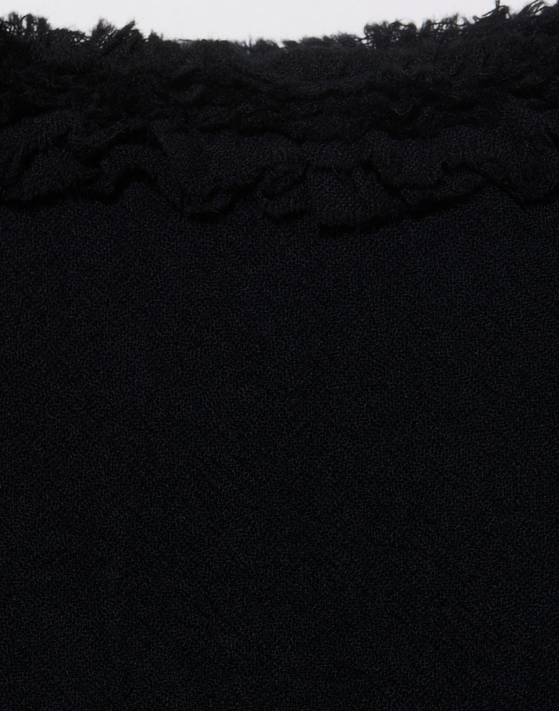 Black Wool Mandolino Lavata Top