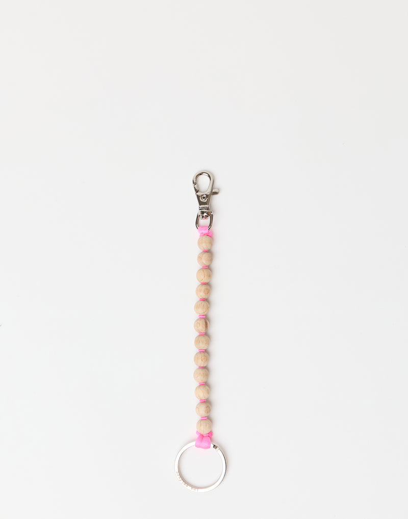 Natural & Pink Perlen Short Key Chain