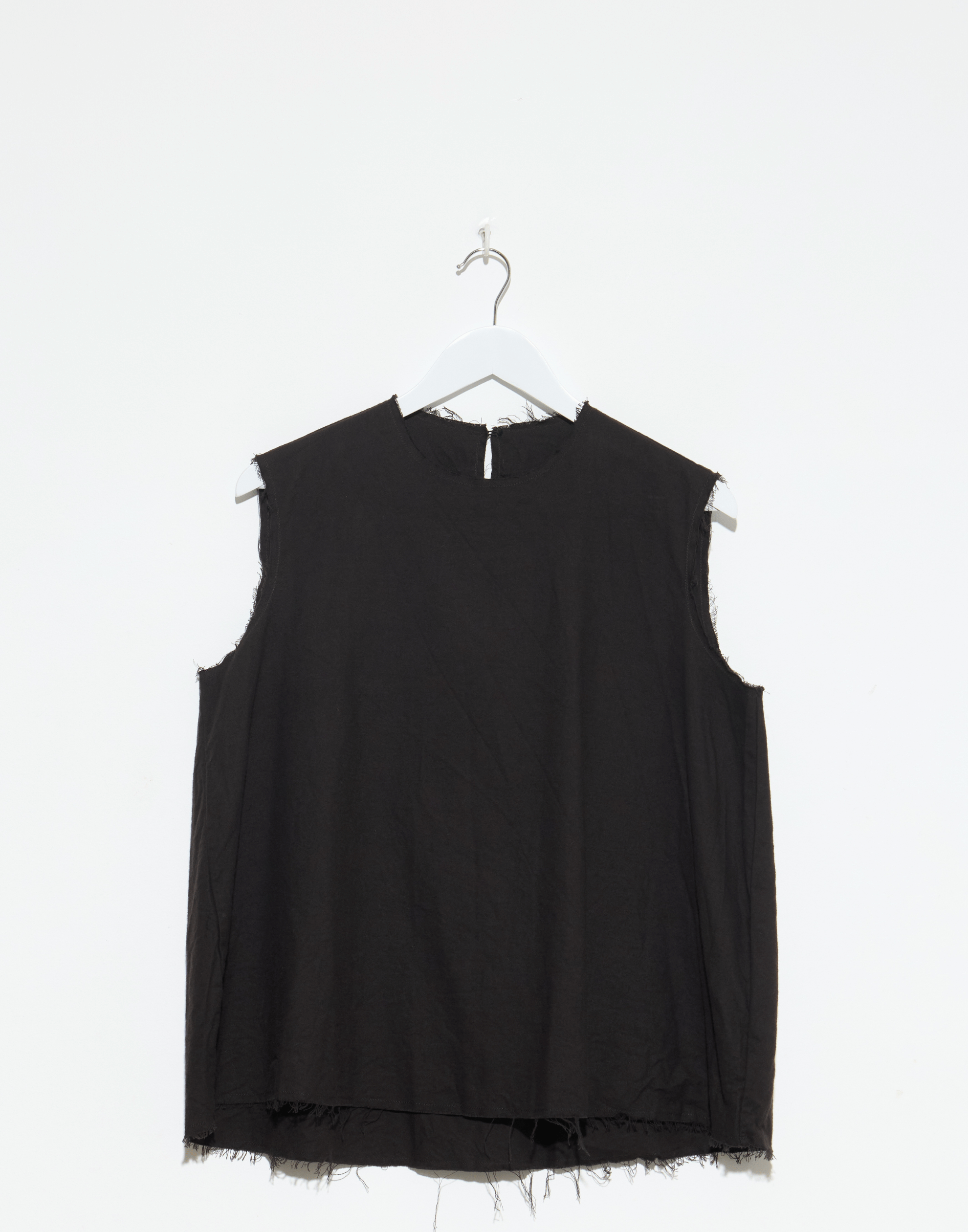 Bitter Chocolate Cotton Flannel Sleeveless Top