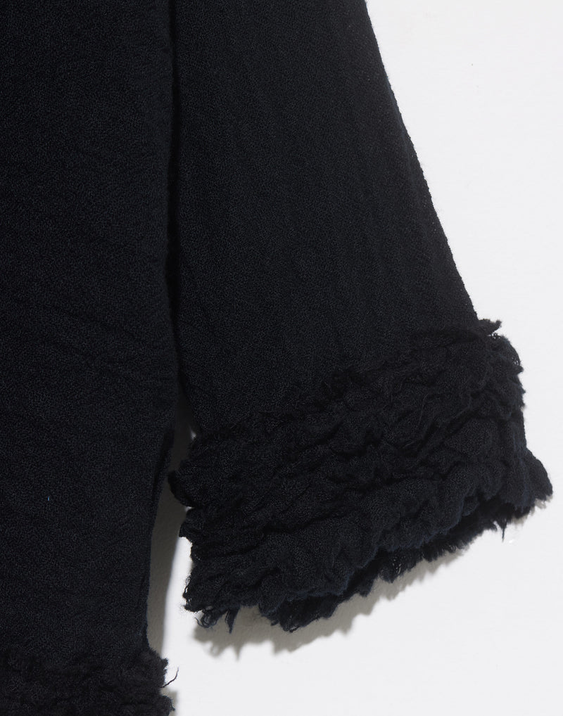 Black Wool Mandolino Lavata Top