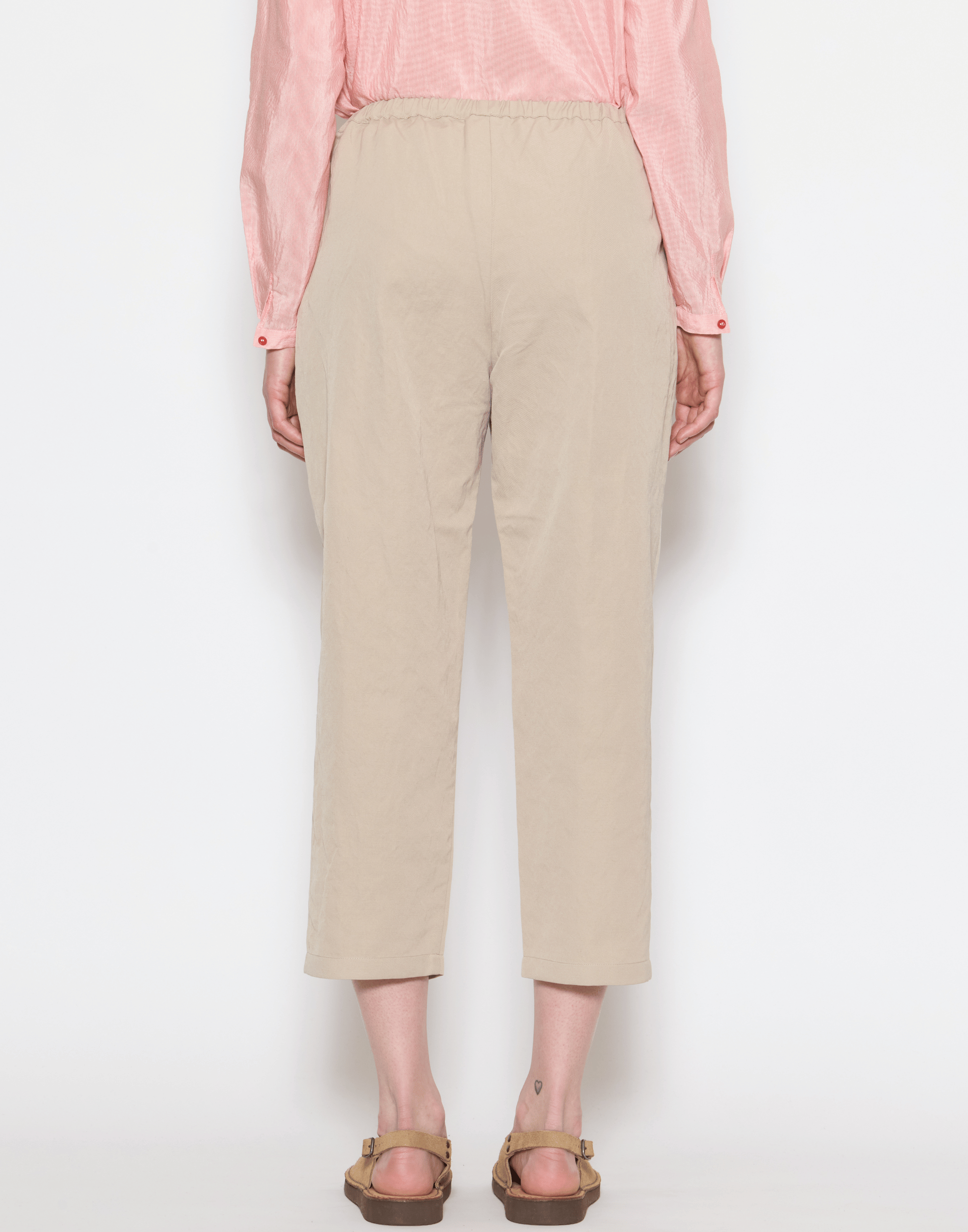 Ecru Linen Blend Trousers