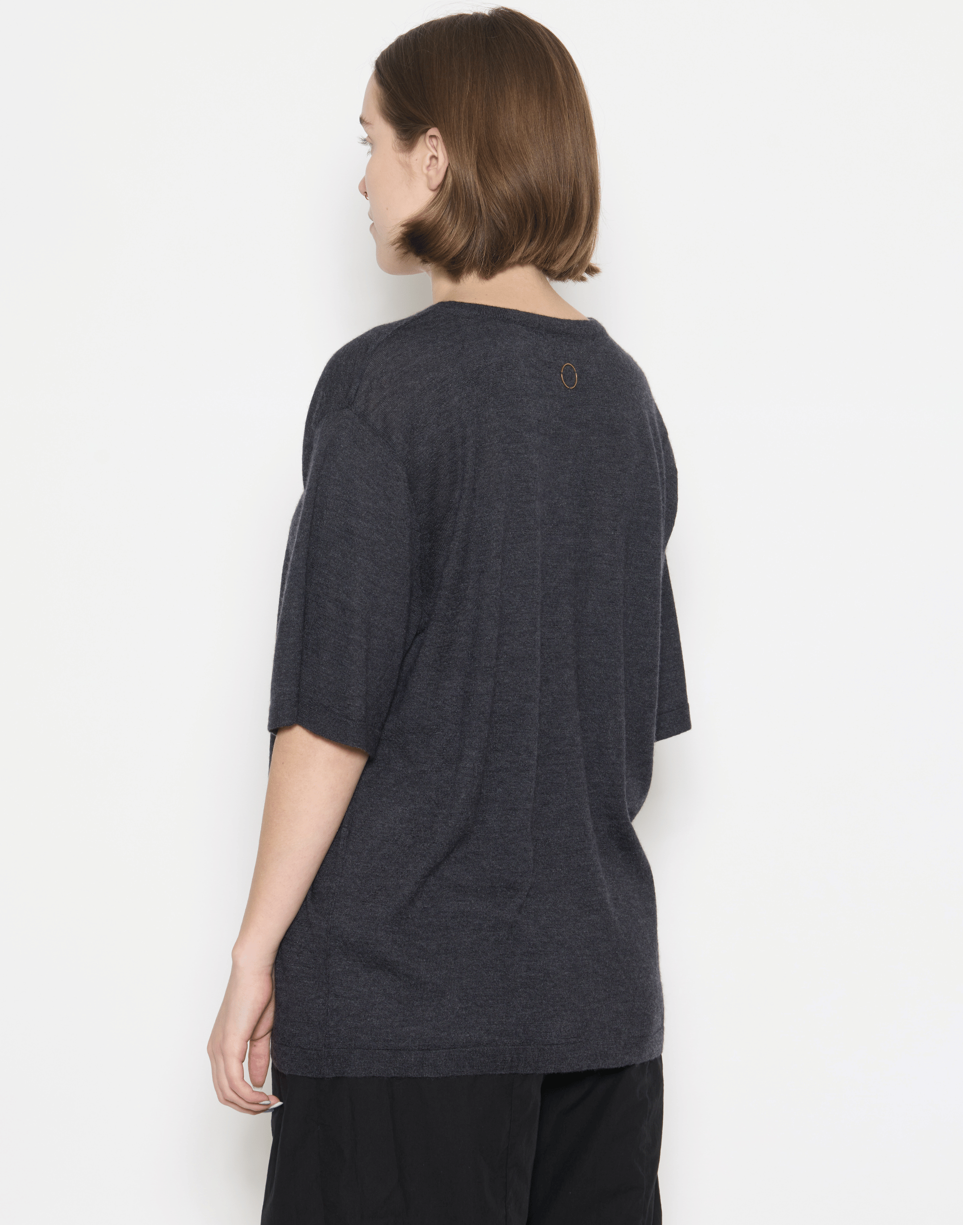 Graphite Cashmere & Silk Sen Knitted T-Shirt
