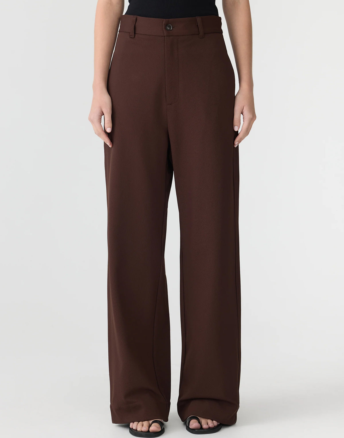 Carob Stretch Twill Tailored Pants