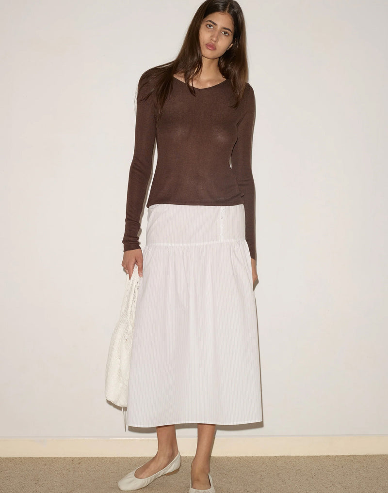 Dark Brown Viscose Knitted Top
