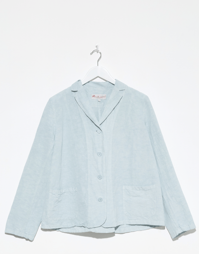 Moonish Blue Linen Viscose Chaka Jacket