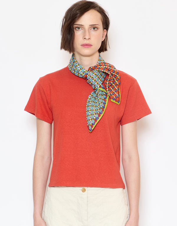 Lime Cotton & Silk Square Scarf