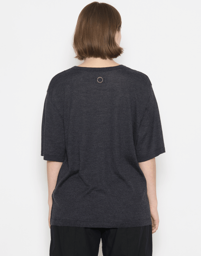 Graphite Cashmere & Silk Sen Knitted T-Shirt