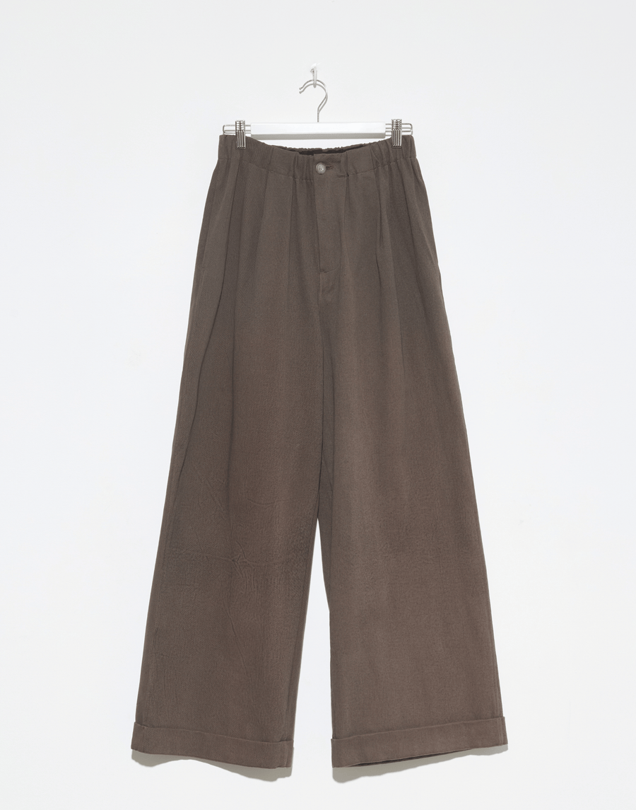 Barnwood Brown Cotton Painted Trousers