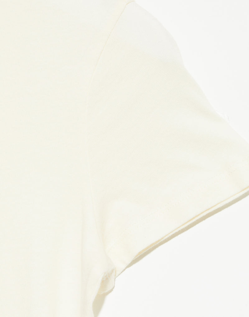 Ecru Cotton Basic T-Shirt