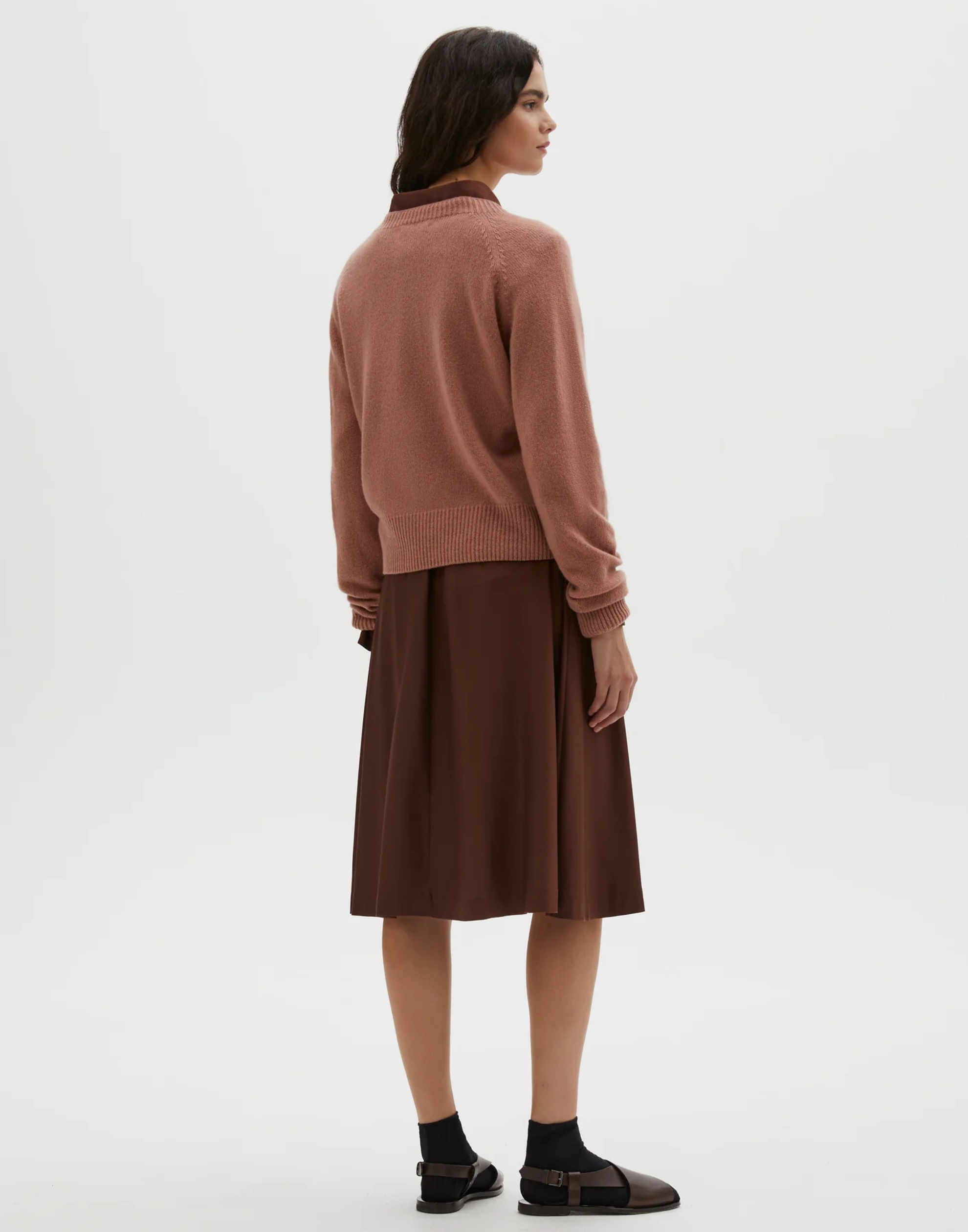 Rose Cashmere & Wool Classic Crew Pullover