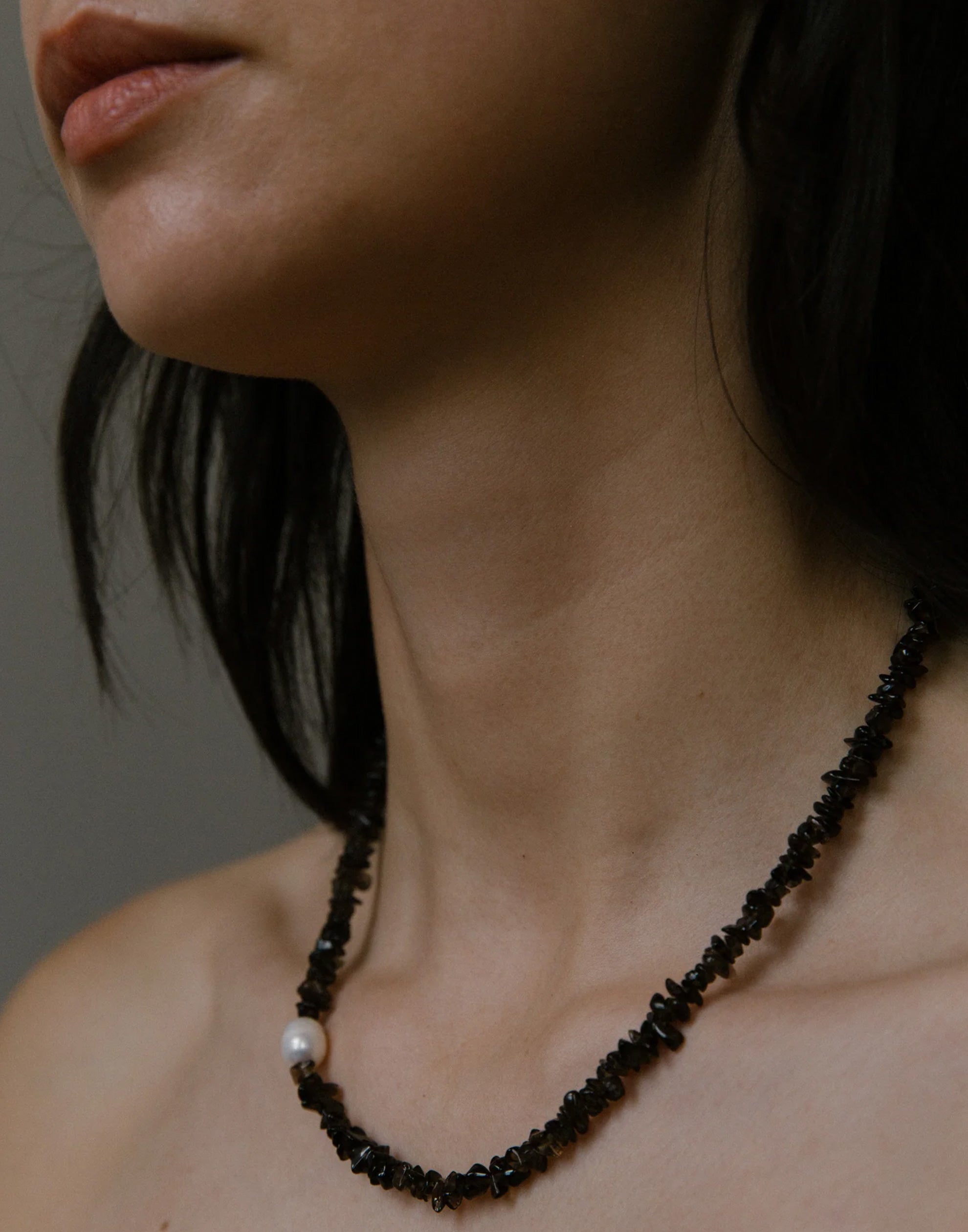 Smoky Quartz & Silver Cassandra Necklace
