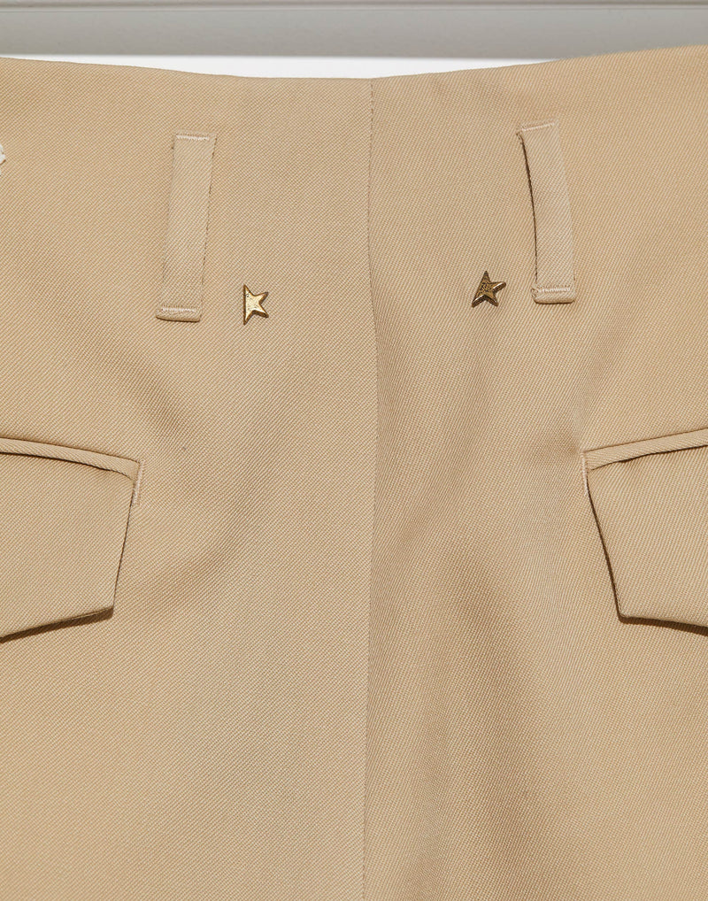 Sand Wool Gabardine Pants