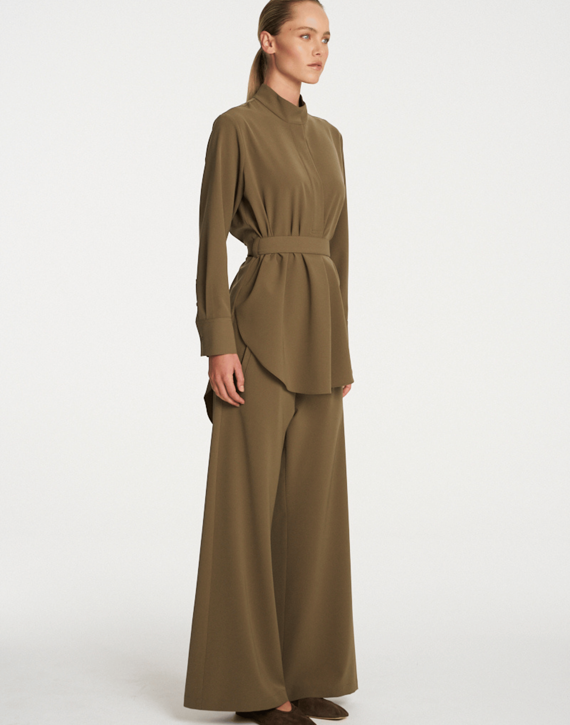 Ermine Stretch Twill Cylinder Tunic