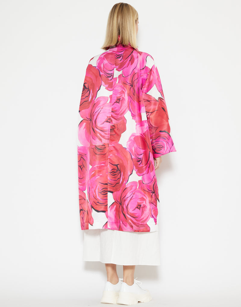Magenta Floral Nylon Calpe Coat