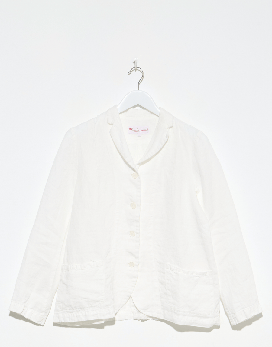 Optic White Linen Denim Lijian Jacket