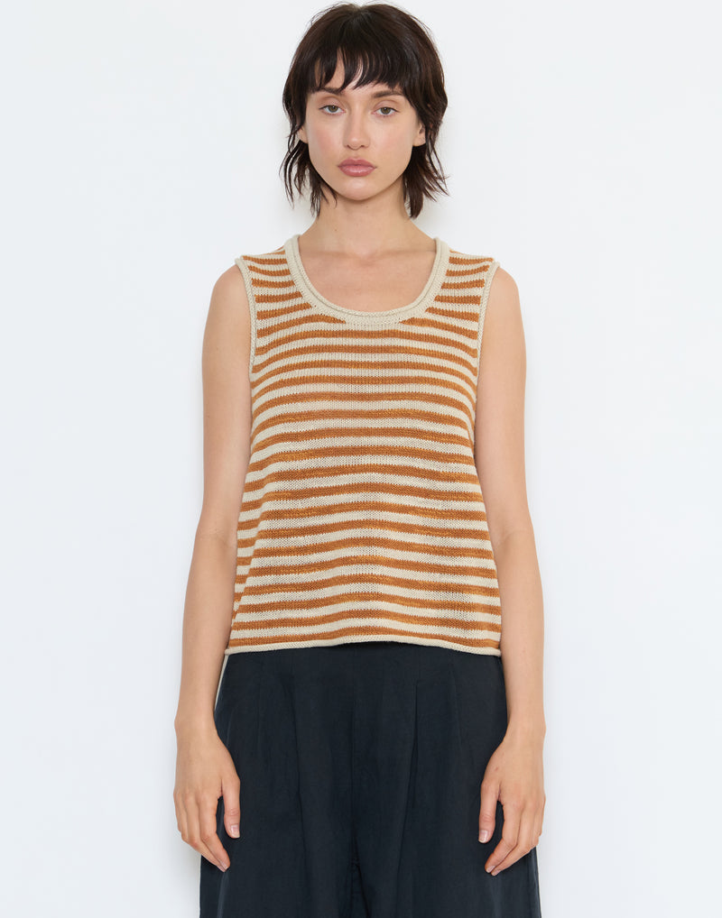 Butterscotch Linen & Cotton Knit Vest