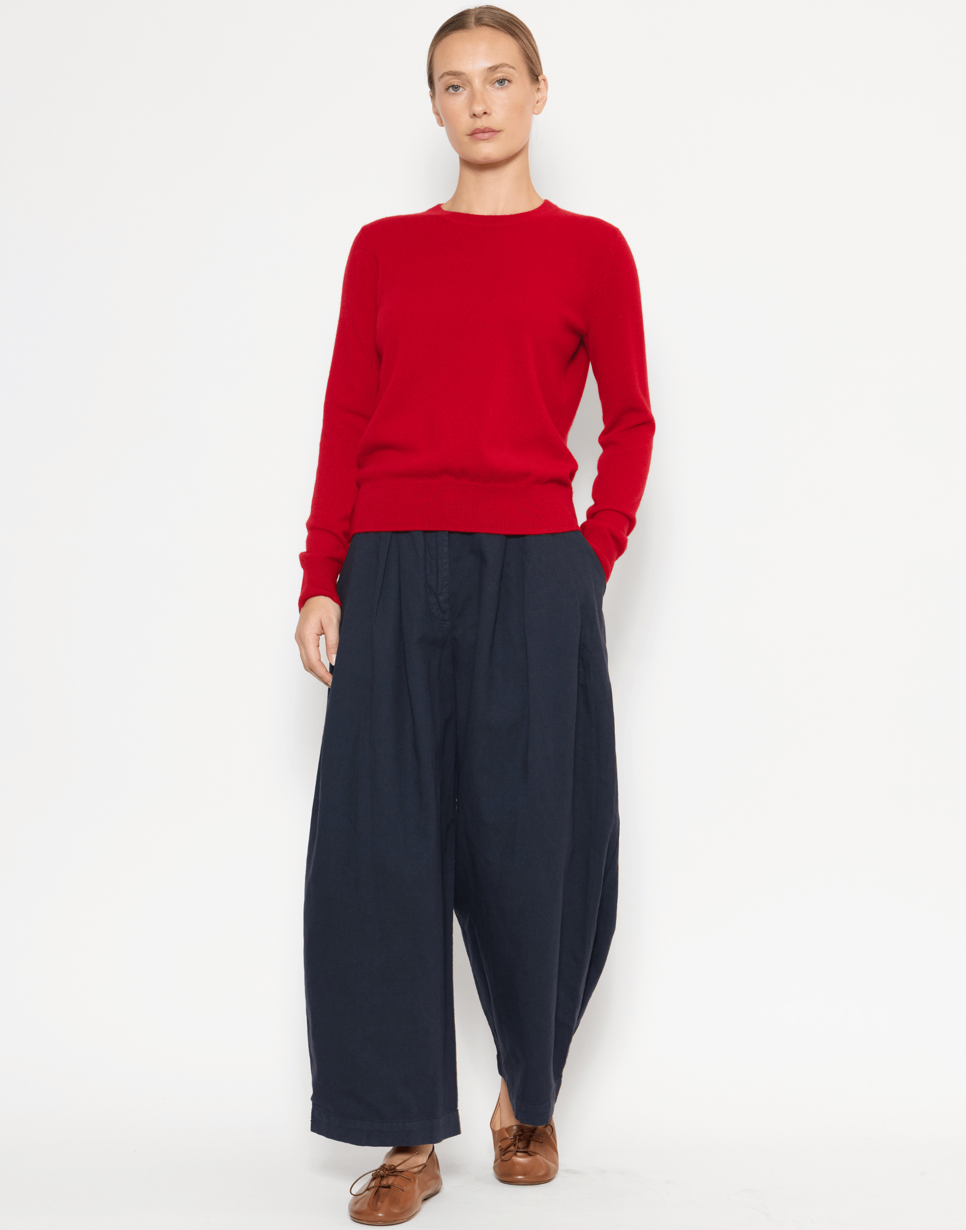 Scarlet Red Cashmere Essential Pullover