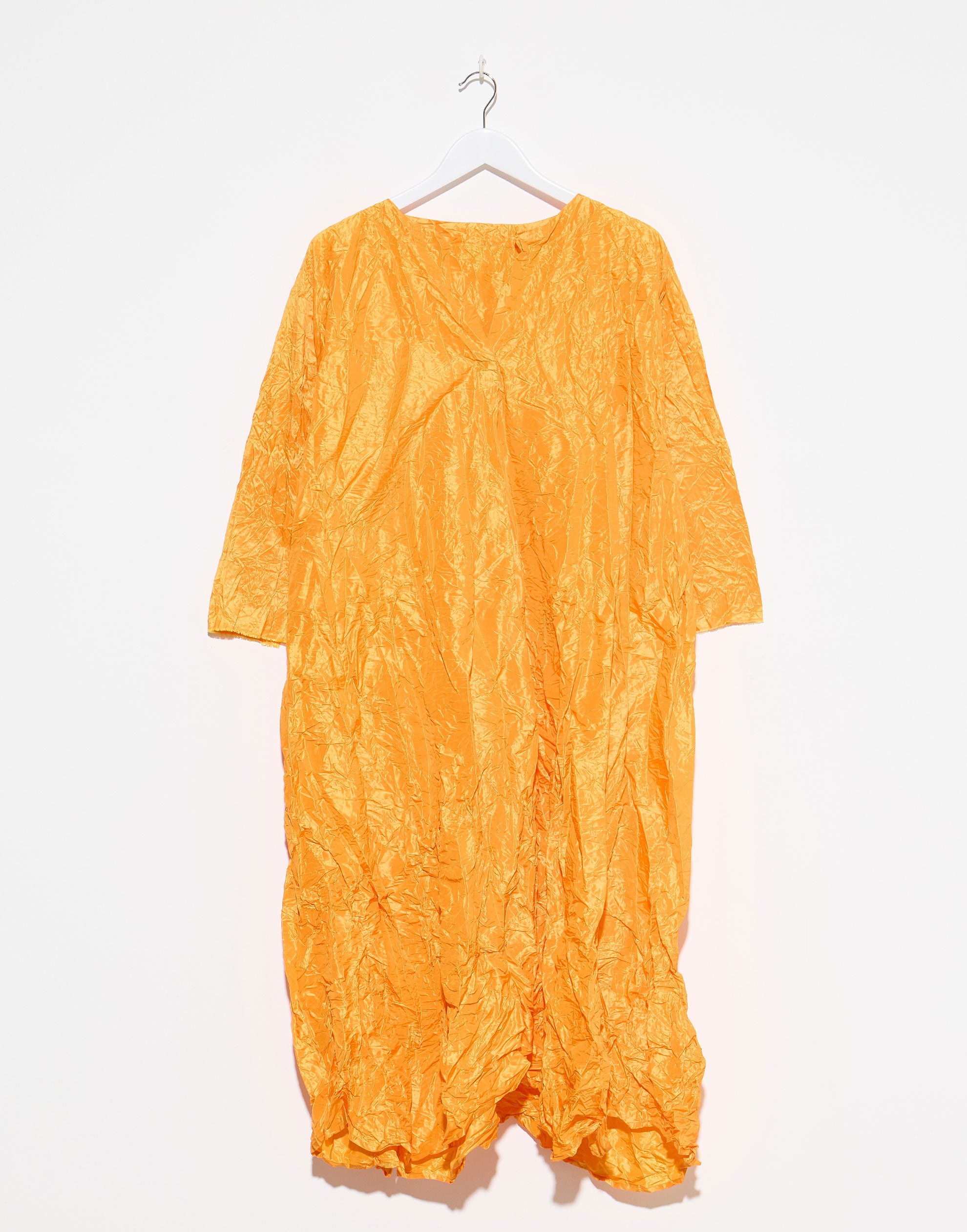 Yellow Silk Spicchi Collo Lavato Dress
