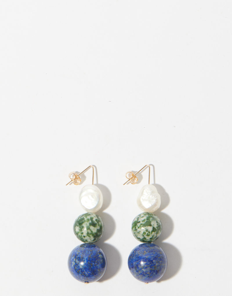 Pearl & Lapis Lazuli Blanco Earrings