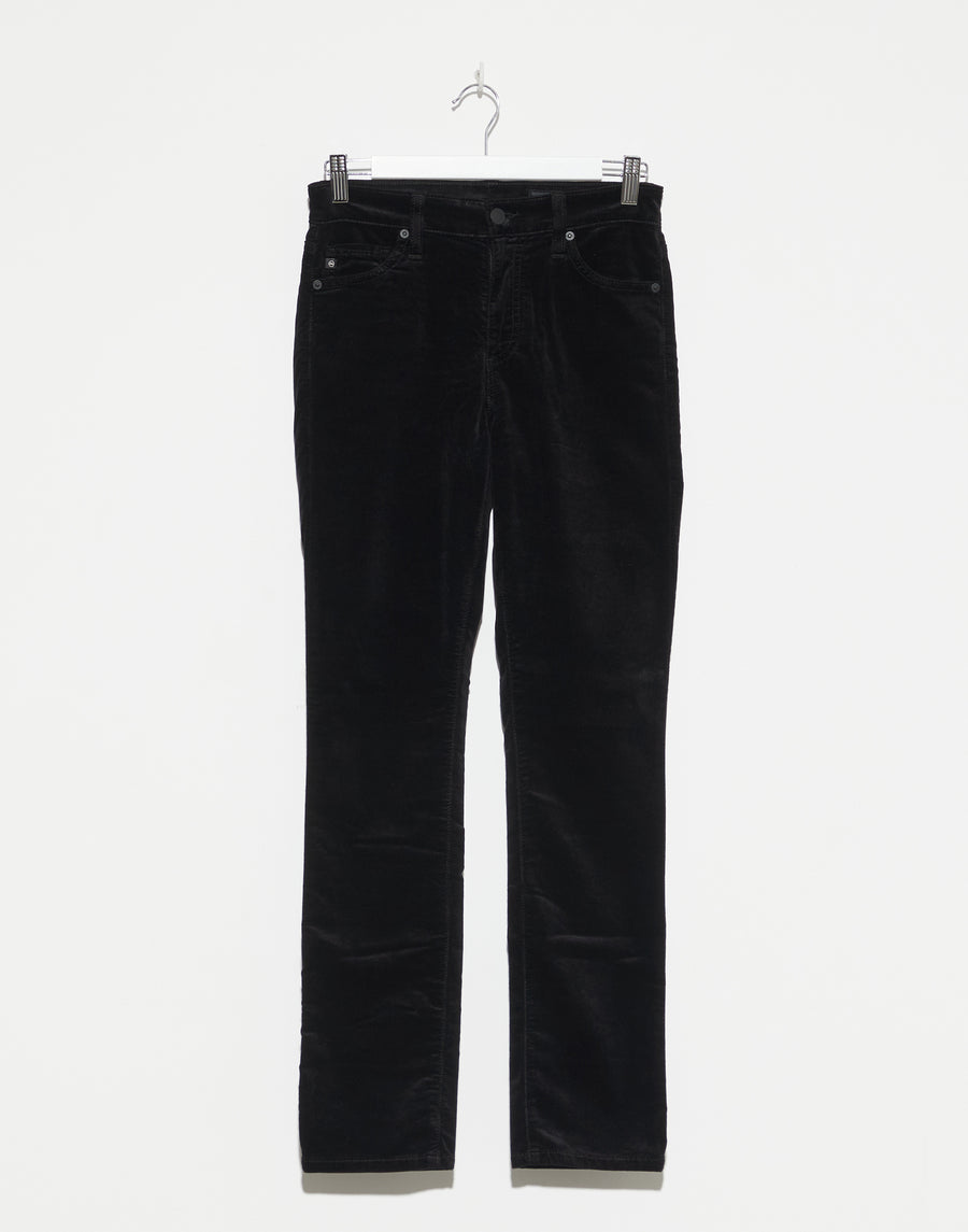 Super Black Velvet High-Rise Mari Jeans