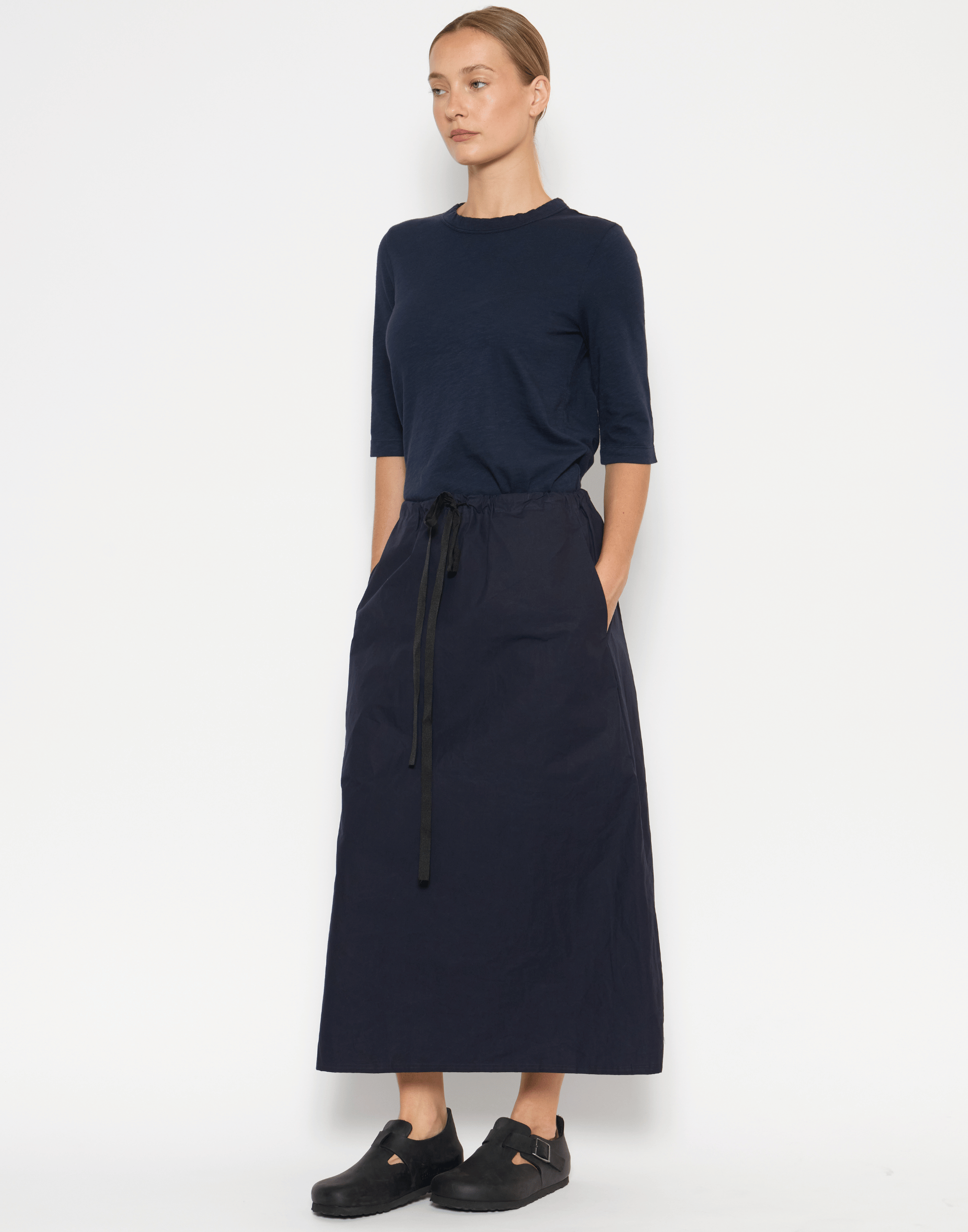 Dark Indigo Waxed Cotton Skirt