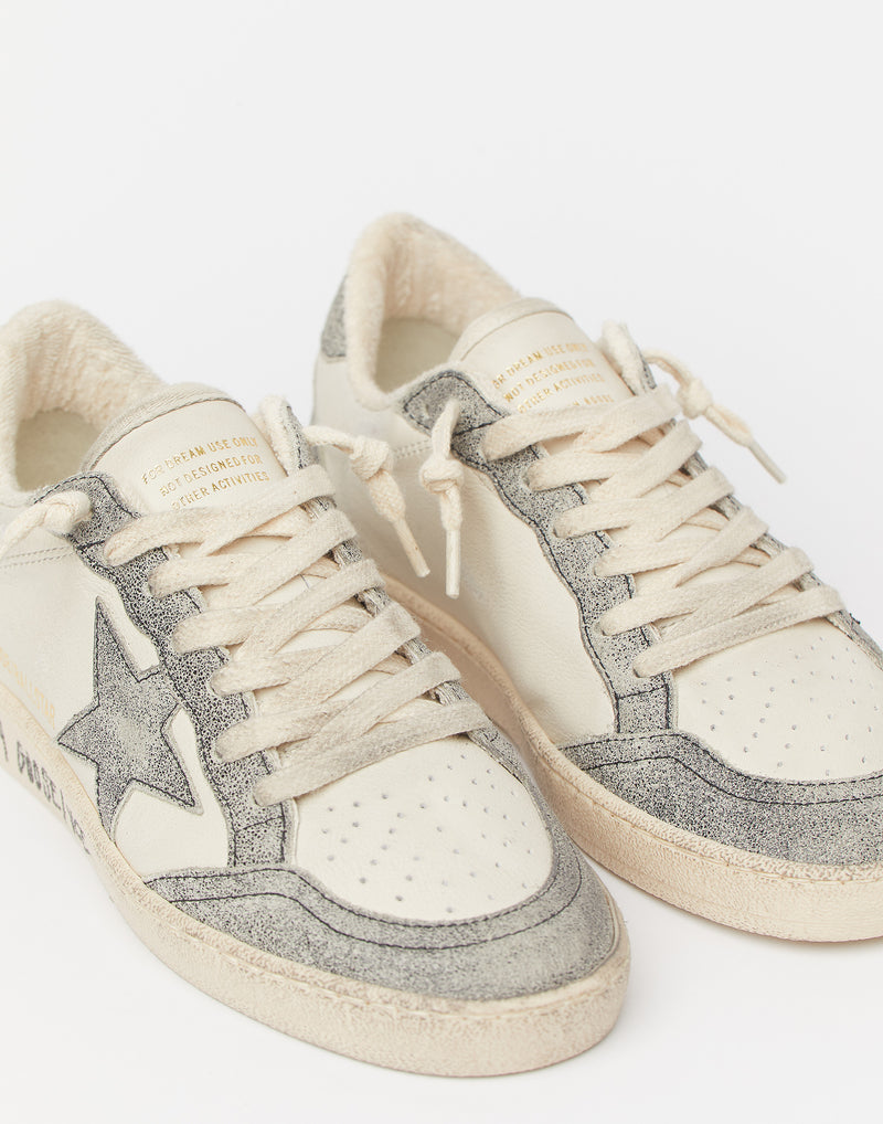 White & Washed Black Ball Star Sneakers