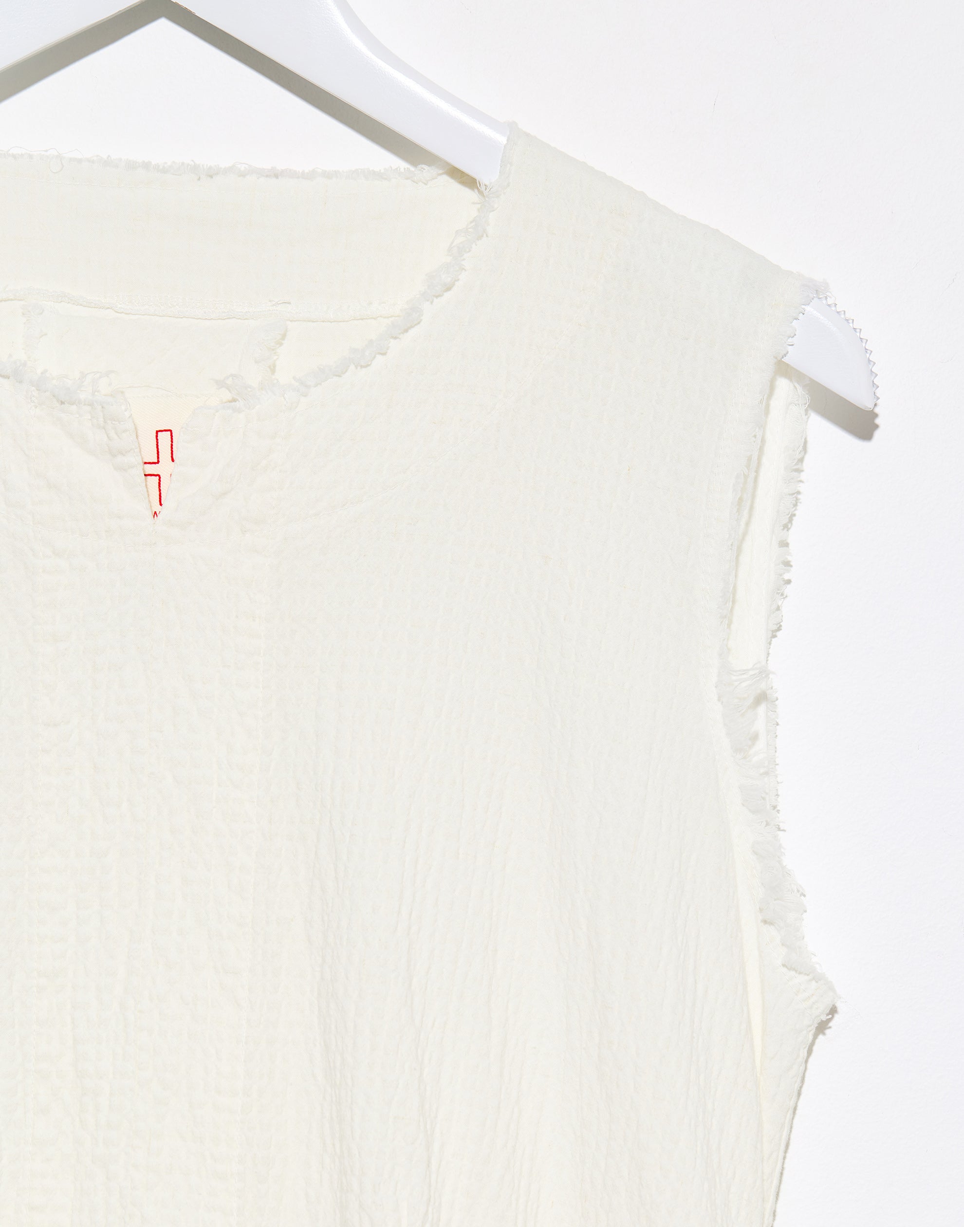 Off White Cotton & Linen Dorine Dress