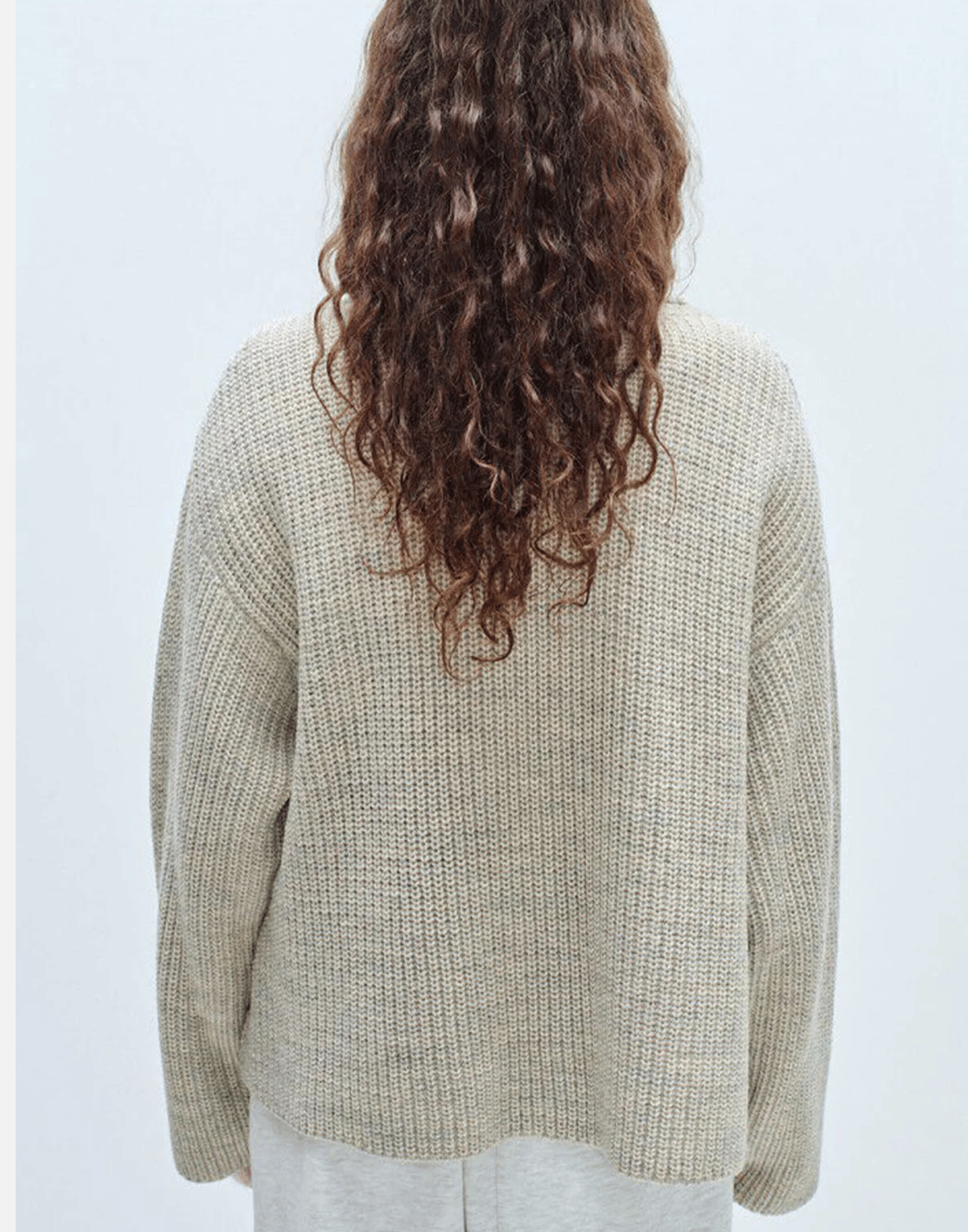 Mist Melange Wool Blend Crashway Pullover