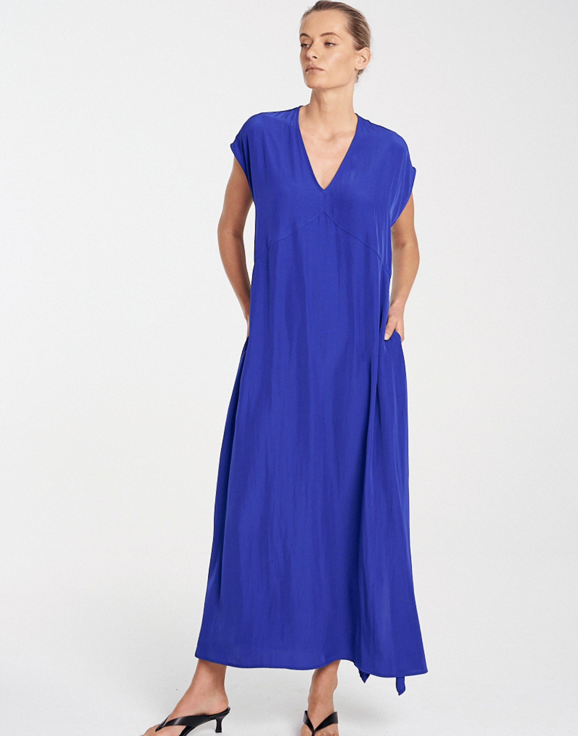 Cobalt Technical Fabric Slide Dress