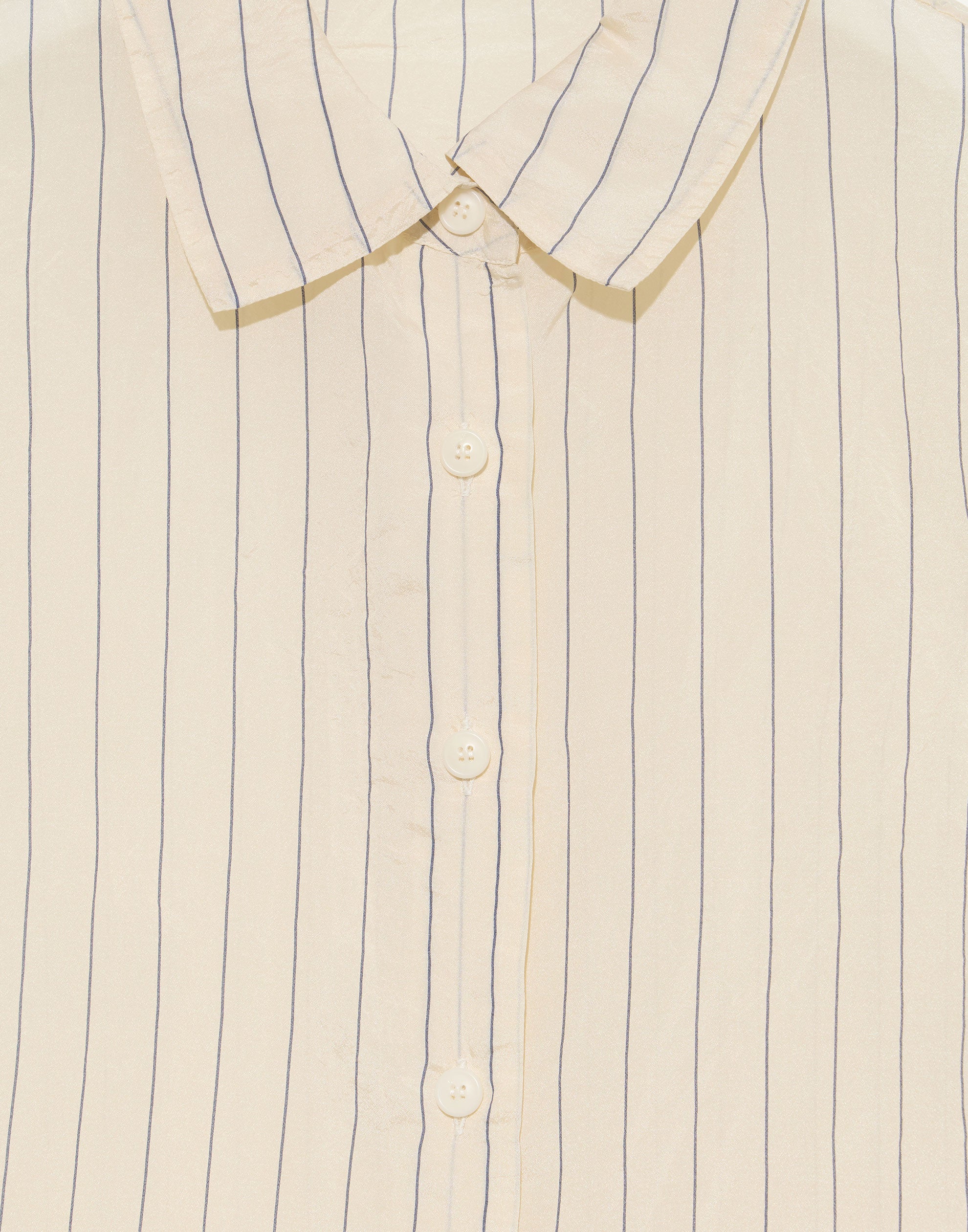 Natural Stripe Silk Short Sleeve Waga Shirt