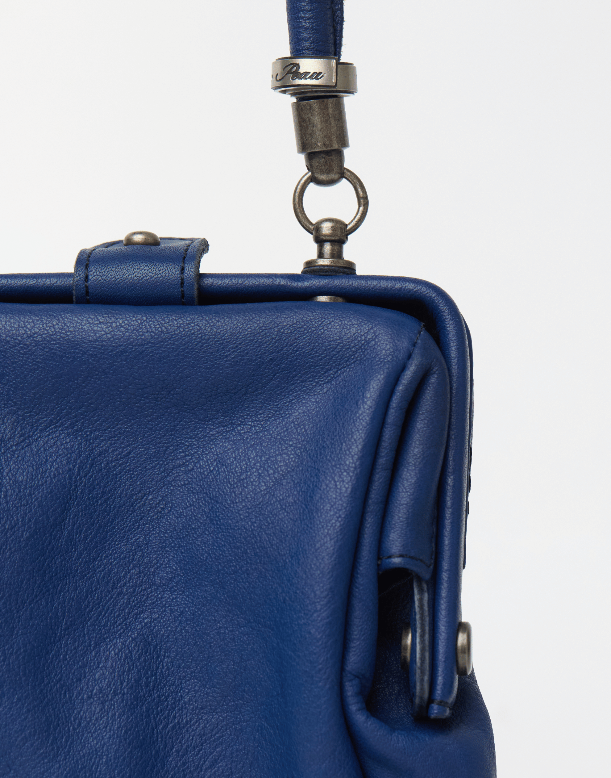 Navy Leather Small Cross Body Bag