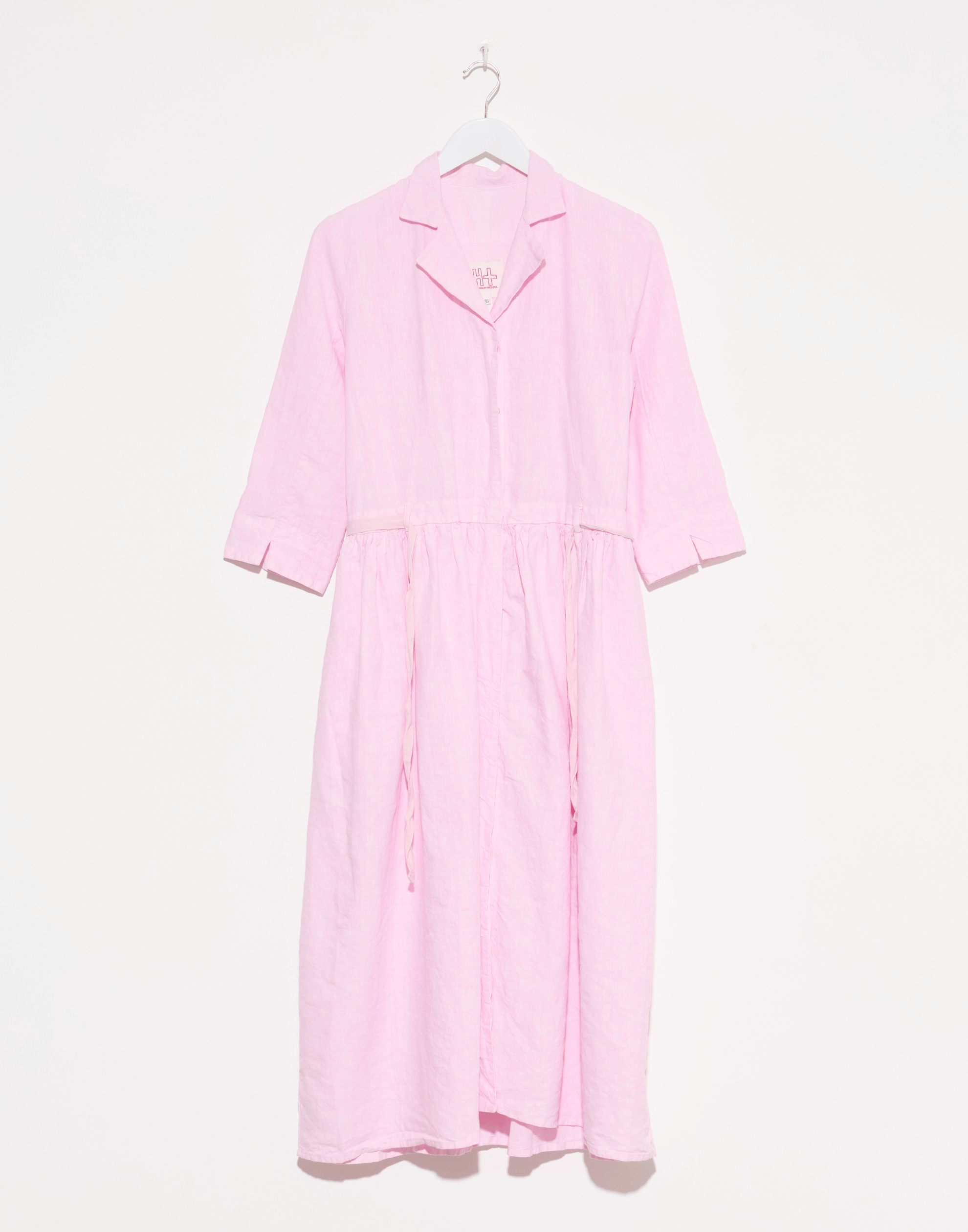 Pink Linen Davina Shirt Dress