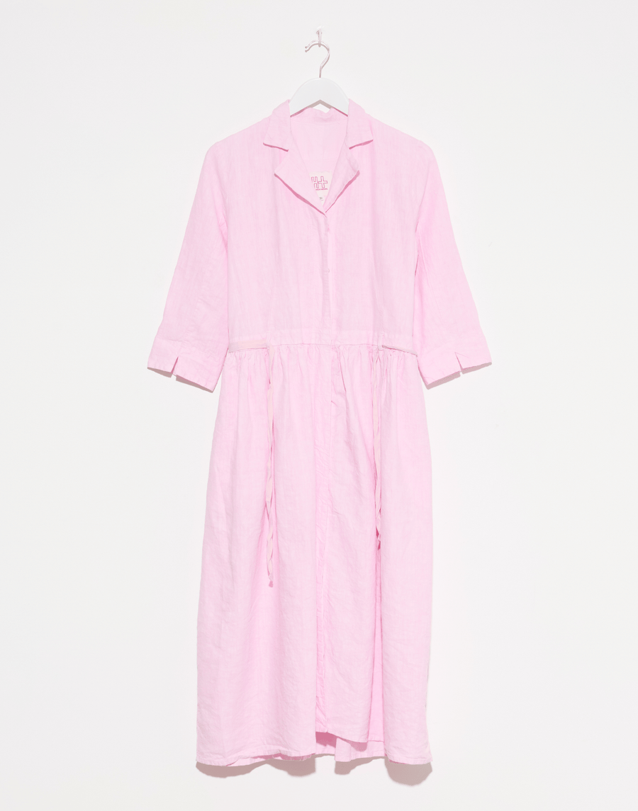 Pink Linen Davina Shirt Dress