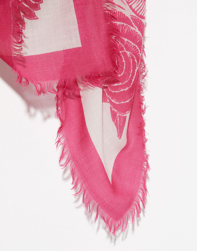 Pink & Grey Wool Coeur Scarf