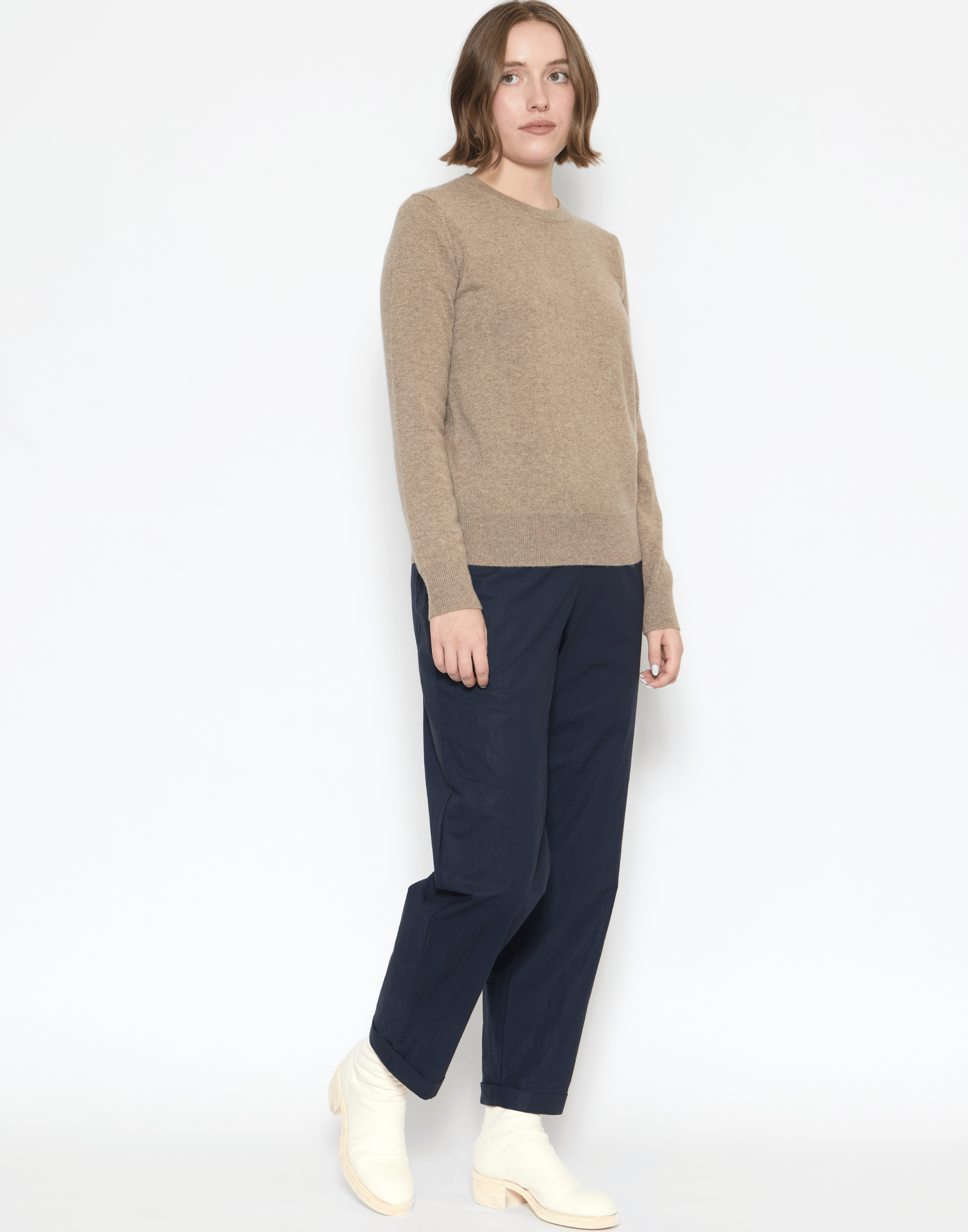 Shiitake Raw Cashmere Essential Pullover