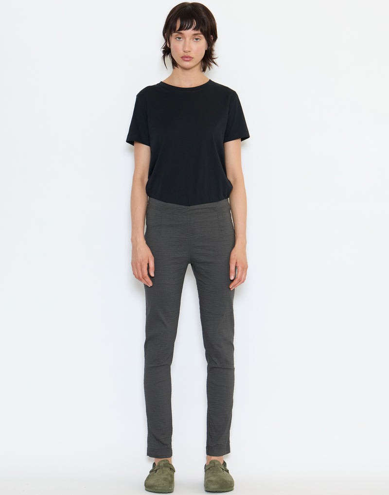 Asteroid Grey Linen & Cotton Blend Stretch Pants